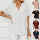 Chemise décontractée fine à col en V