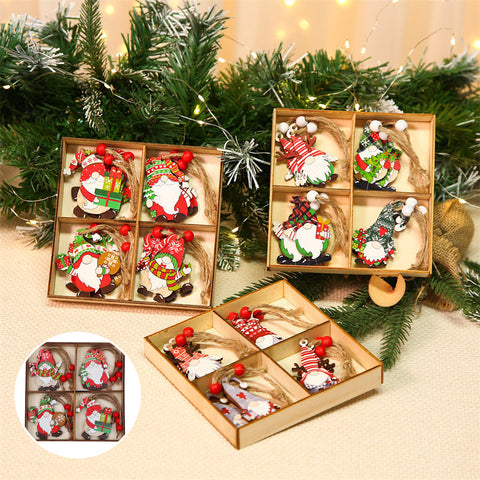 Ensemble de décorations de Noël en bois Gnome (12 pièces)