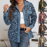 Veste en Velours Côtelé à Imprimé Léopard