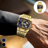 Montre à Quartz Multi-fuseaux Horaires pour Homme à Grand Cadran