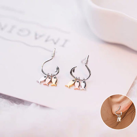 Boucles d'oreilles petits pompons de poisson