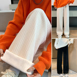 Pantalon large décontracté à taille haute