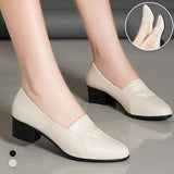 Chaussures en cuir antidérapantes à semelles souples pour femmes