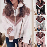 Manteau en laine contrastée