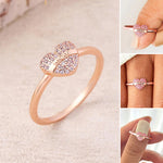 Bague Coeur d'Amour avec Zircone Rose