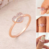 Bague Coeur d'Amour avec Zircone Rose