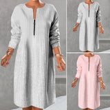 Robe Unicolore avec Fermeture Éclair