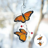 Décor de fenêtre en verre papillon monarque teinté