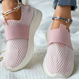Chaussures en maille décontractées légères de couleur unie pour femmes