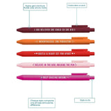 Stylos à bille Girl Power colorés doux au toucher (5 pièces)