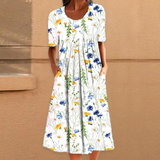 Robe décontractée imprimée à col rond