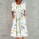 Robe décontractée imprimée à col rond