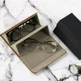 Étui de rangement en cuir pour plusieurs lunettes
