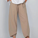 neuvième pantalon décontracté en coton et lin