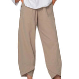 neuvième pantalon décontracté en coton et lin