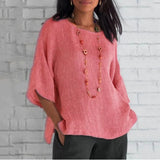 T-shirt simple ample de couleur unie