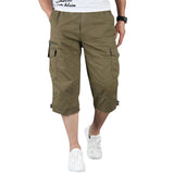 Pantalon décontracté en coton multi-poches pour homme