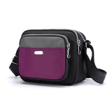 Sac à bandoulière décontracté en nylon imperméable léger et contrastant