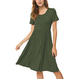 Robe à col ras du cou avec poche