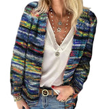 Cardigan à Rayures Arc-en-ciel pour Femme