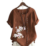 Chemise En Lin Et Coton Á Fleurs