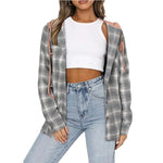 Veste Chemise Décontractée Boutonnée à Capuche
