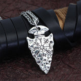 Collier lance d'Odin avec symbole Vegvisir