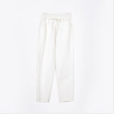 Pantalon Droit Décontracté à Taille Élastique en Coton et Lin pour Femmes