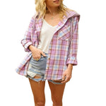 Veste Chemise Décontractée Boutonnée à Capuche