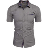 Chemise d'été pour homme avec col à carreaux décontracté