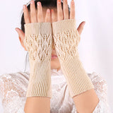 Réchauffeurs Tricot Mittens Demi-Doigt Gants