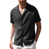 Chemise à Manches Courtes en Lin pour Homme