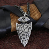 Collier lance d'Odin avec symbole Vegvisir