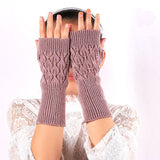 Réchauffeurs Tricot Mittens Demi-Doigt Gants