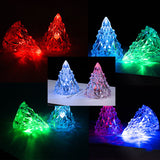 Mini Veilleuse de Sapin de Noël en Cristal à DEL