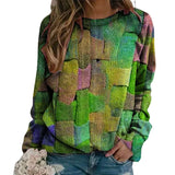 Pull Ample à Manches Longues Imprimé