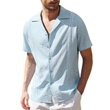 Chemise à Manches Courtes en Lin pour Homme
