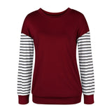 T-shirt à Manches Longues et Col Rond de Couleur Unie