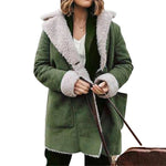 Veste en Peluche Épaisse à Revers