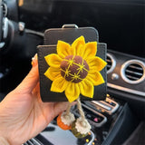 Boîte de rangement de sortie d'air de fleur de voiture