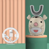 Brosse à dents électrique étanche pour enfants en forme de U