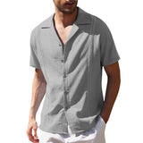 Chemise à Manches Courtes en Lin pour Homme