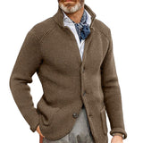 Manteau en Tricot à Col Montant pour Hommes