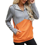 Sweat-shirt à Capuche Avec Coche Contrastée et Empiècement Zippé