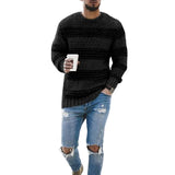 Pull col rond rayé homme