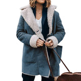 Veste en Peluche Épaisse à Revers