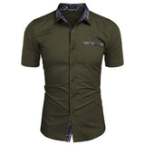 Chemise d'été pour homme avec col à carreaux décontracté