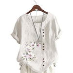 Chemise En Lin Et Coton Á Fleurs