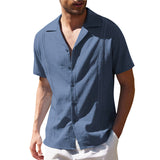Chemise à Manches Courtes en Lin pour Homme