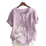 Chemise En Lin Et Coton Á Fleurs